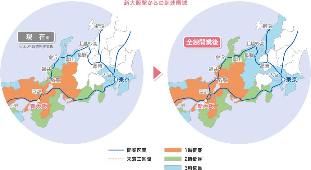 到着圏域の図